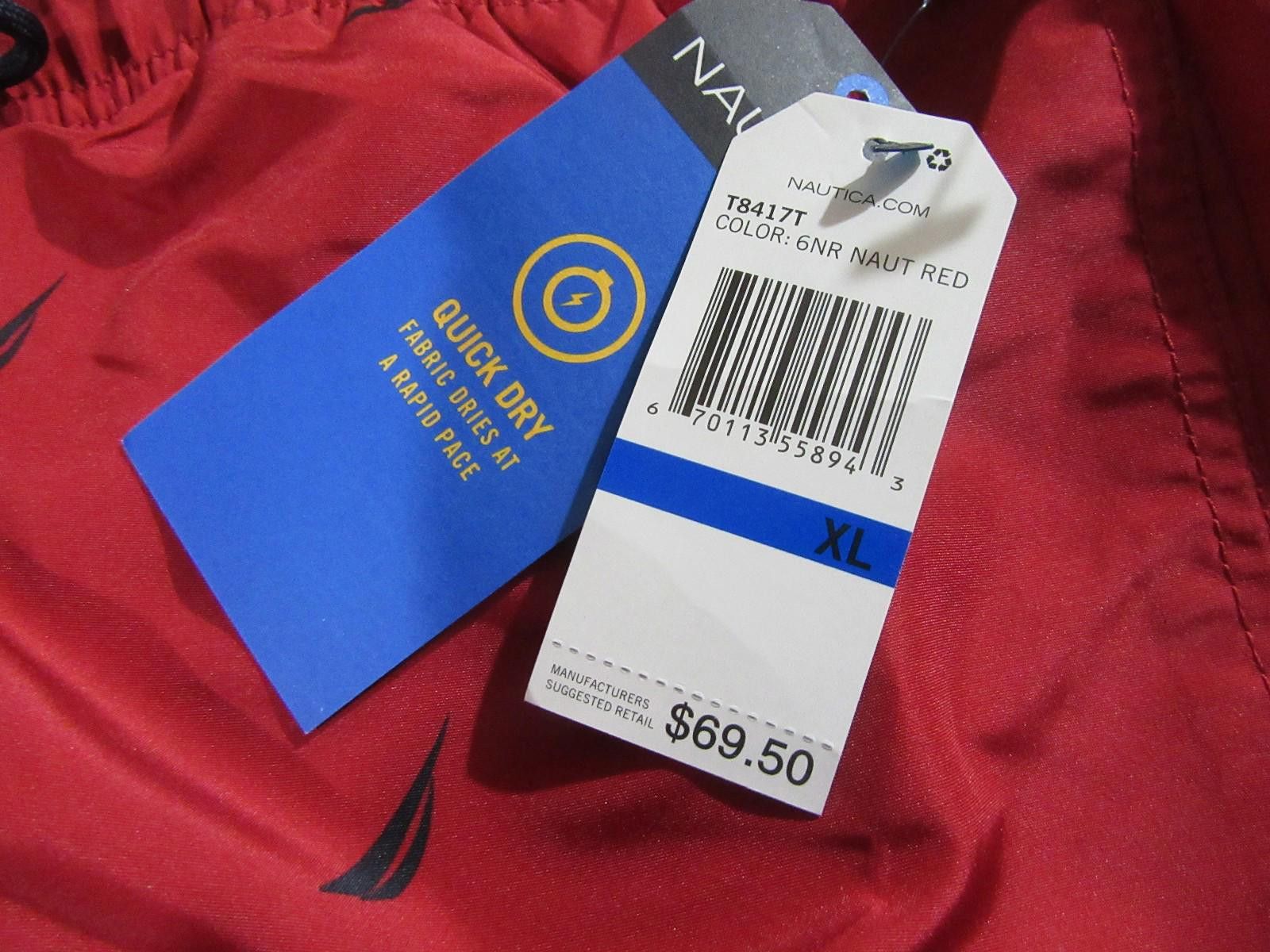 Nautica Nautica All Over Logo Mens Swim Trunks Red Size X-Large NWT Size US 36 / EU 52 - 4 Thumbnail