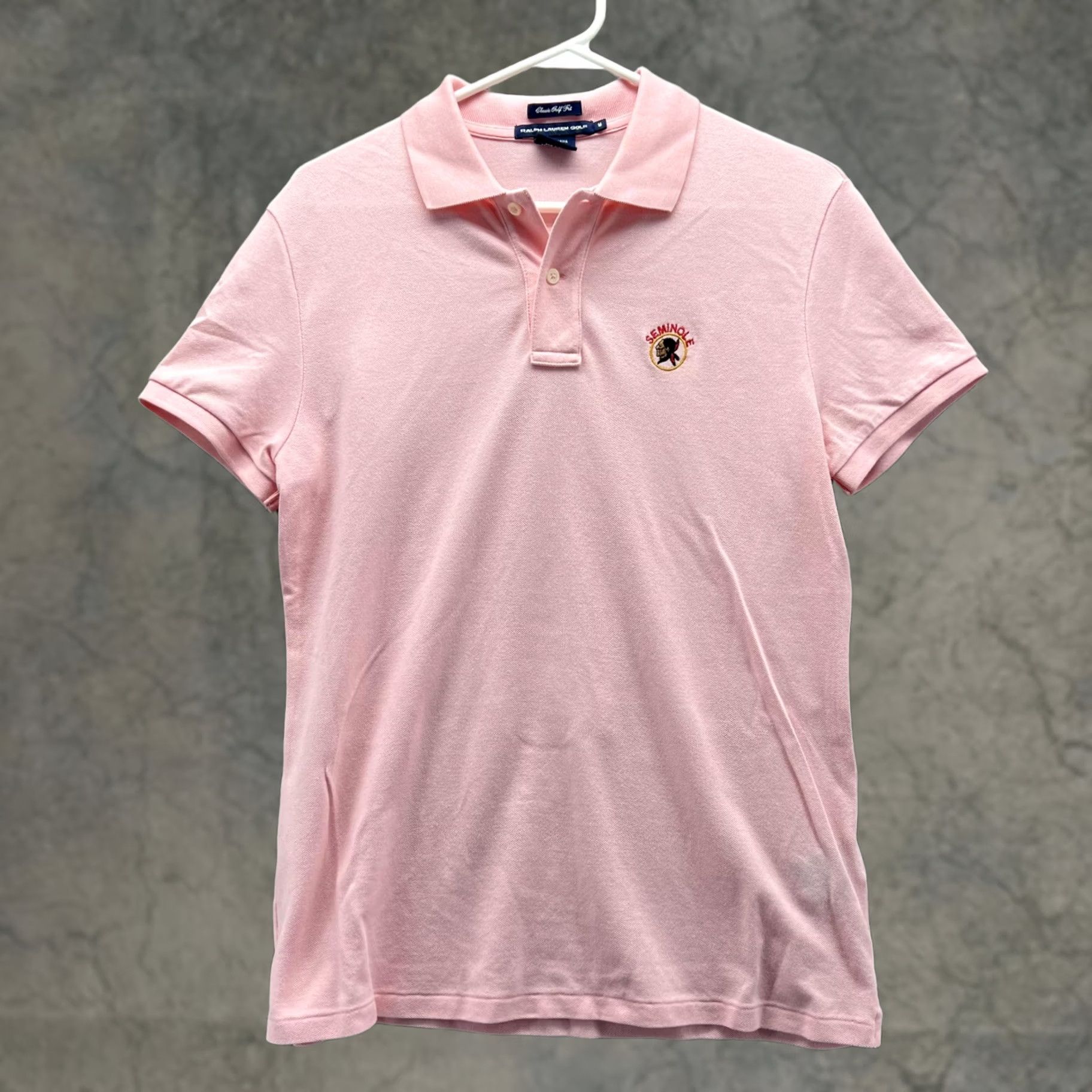 Polo Ralph Lauren Polo Ralph Lauren Polo Shirt Women Medium Pink Solid Short Sleeve Collared Button Vintage No Size M / US 6-8 / IT 42-44 - 1 Thumbnail
