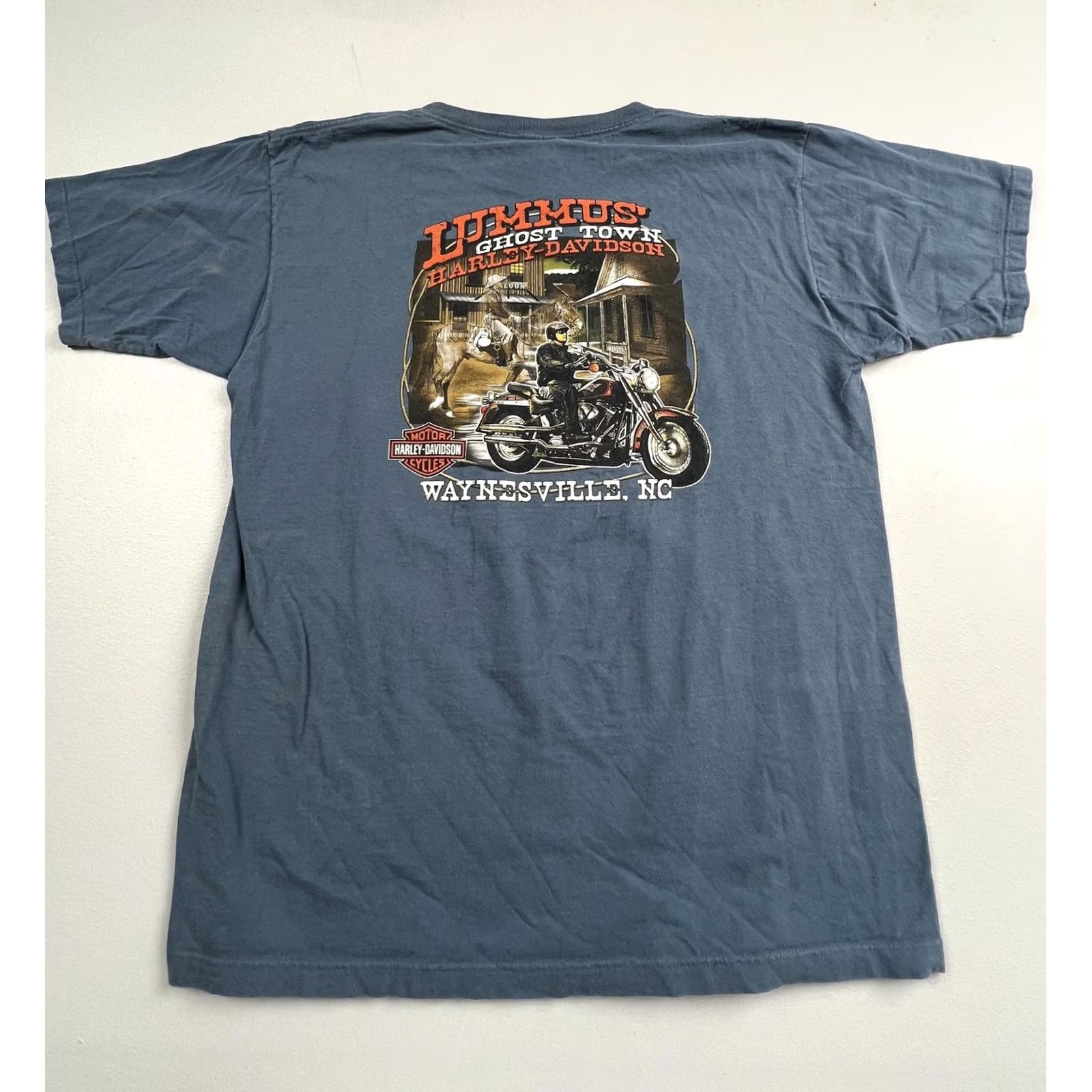 Harley Davidson VINTAGE Harley-Davidson Shirt Mens XL Ghost Town Graphic Tee Waynesville NC USA Size US XL / EU 56 / 4 - 2 Thumbnail