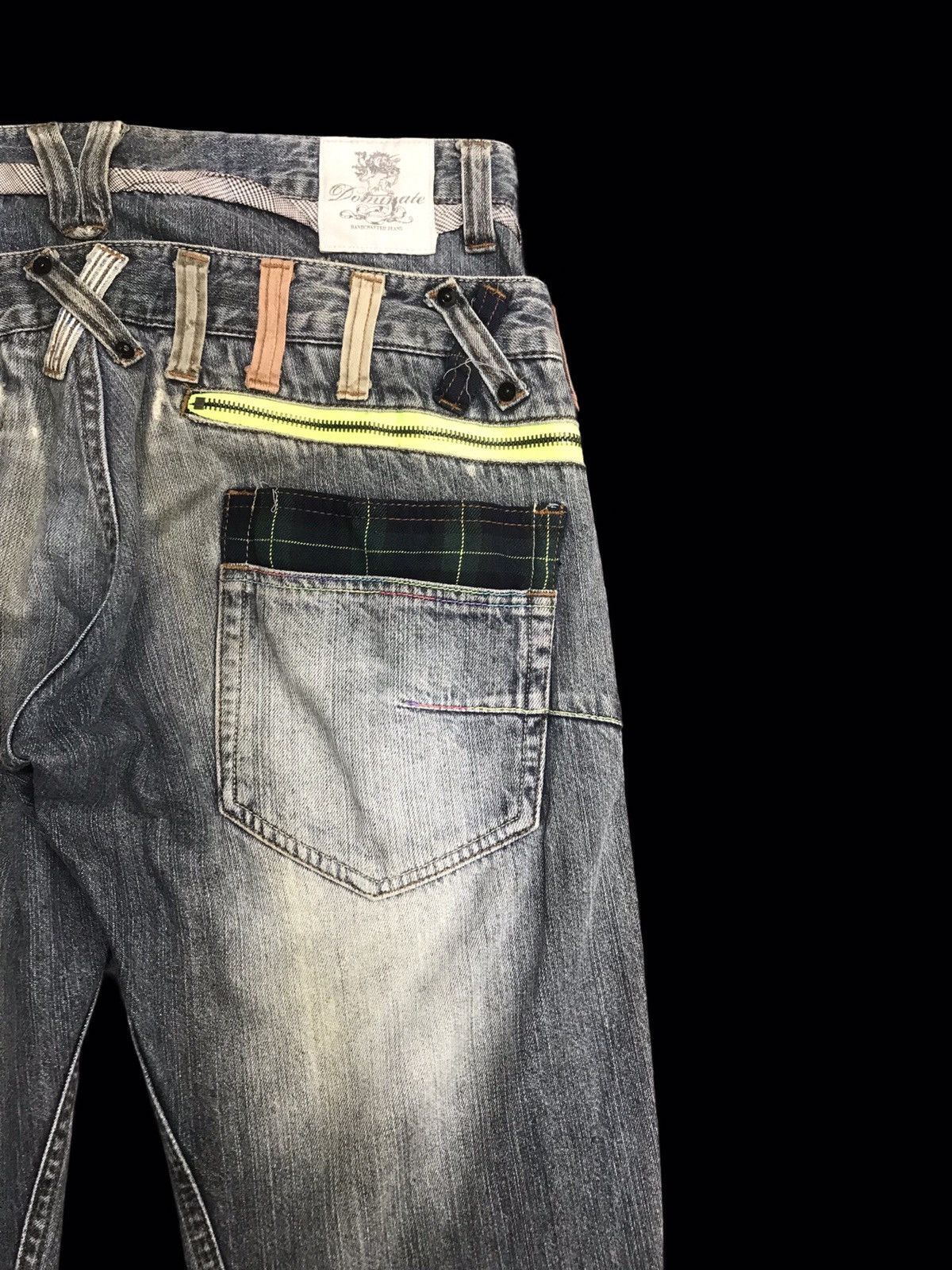 Japanese Brand 💥DOUBLE WAIST💥Dominate Handcrft Distressed Dirty Denim F81 Size US 32 / EU 48 - 10 Thumbnail