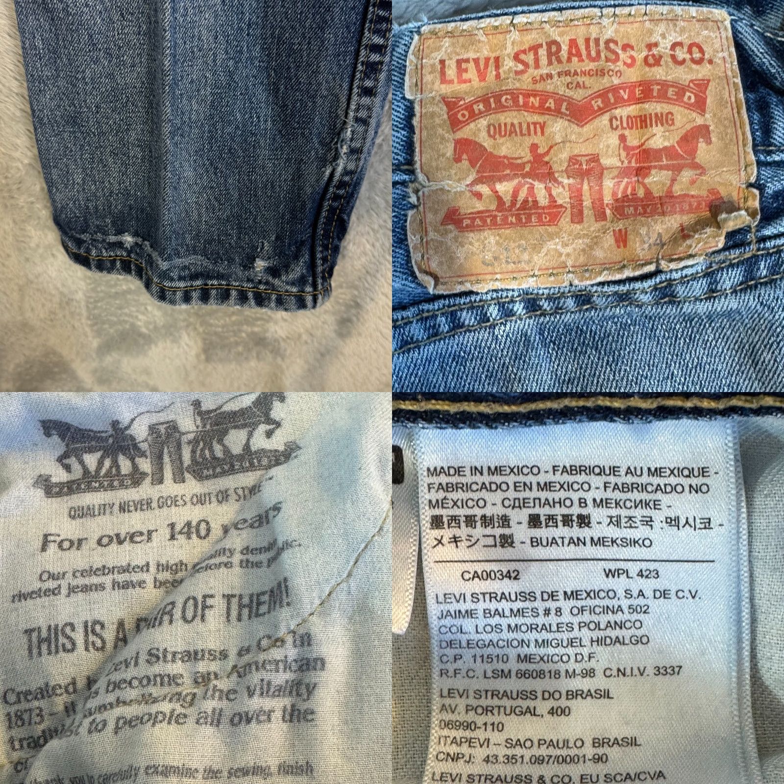 Levi's Levi’s 501 Men’s Jeans 34x34 Button Fly Straight Blue Denim Regular Rise - 5-Pocket Denim Jeans Mens Size US 34 / EU 50 - 9 Thumbnail