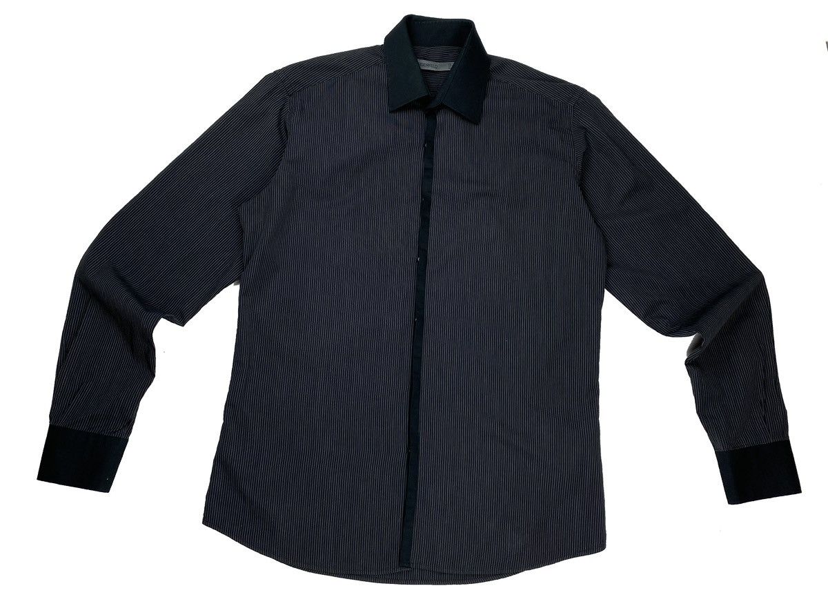 Karl Lagerfeld KARL LAGERFELD MEN STRIPED BUTTON UP SHIRT COTTON SIZE 39 Size US M / EU 48-50 / 2 - 2 Thumbnail