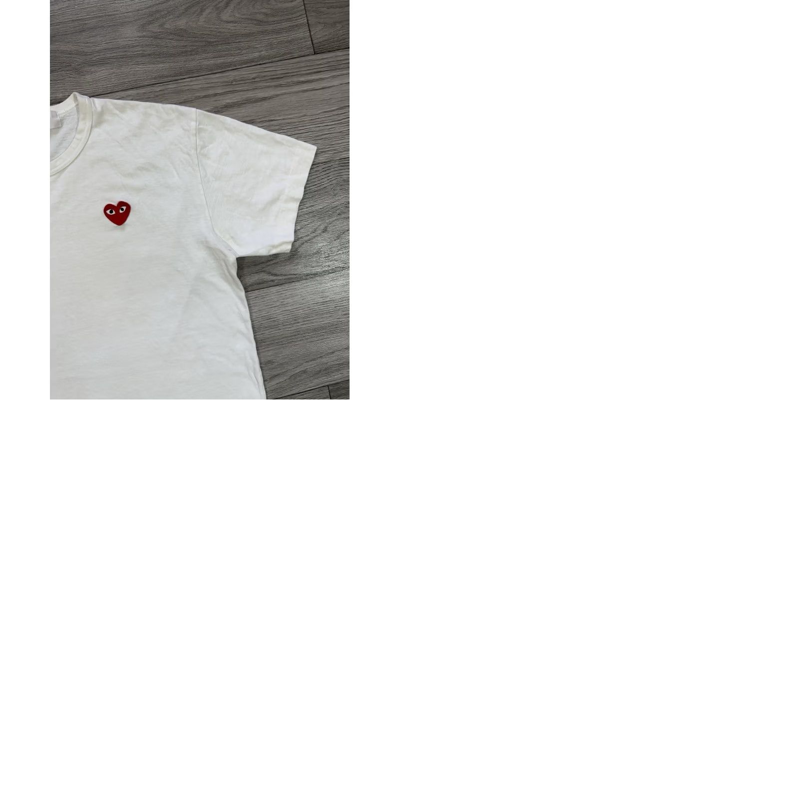 Comme des Garcons Girl VINTAGE? Play Comme des Garçons White T-Shirt Heart Short Sleeve Mens XL AZ-T108 - Mens XL White T-Shirt Heart Short Sleeve Comme des Garçons Size US XL / EU 56 / 4 - 9 Thumbnail