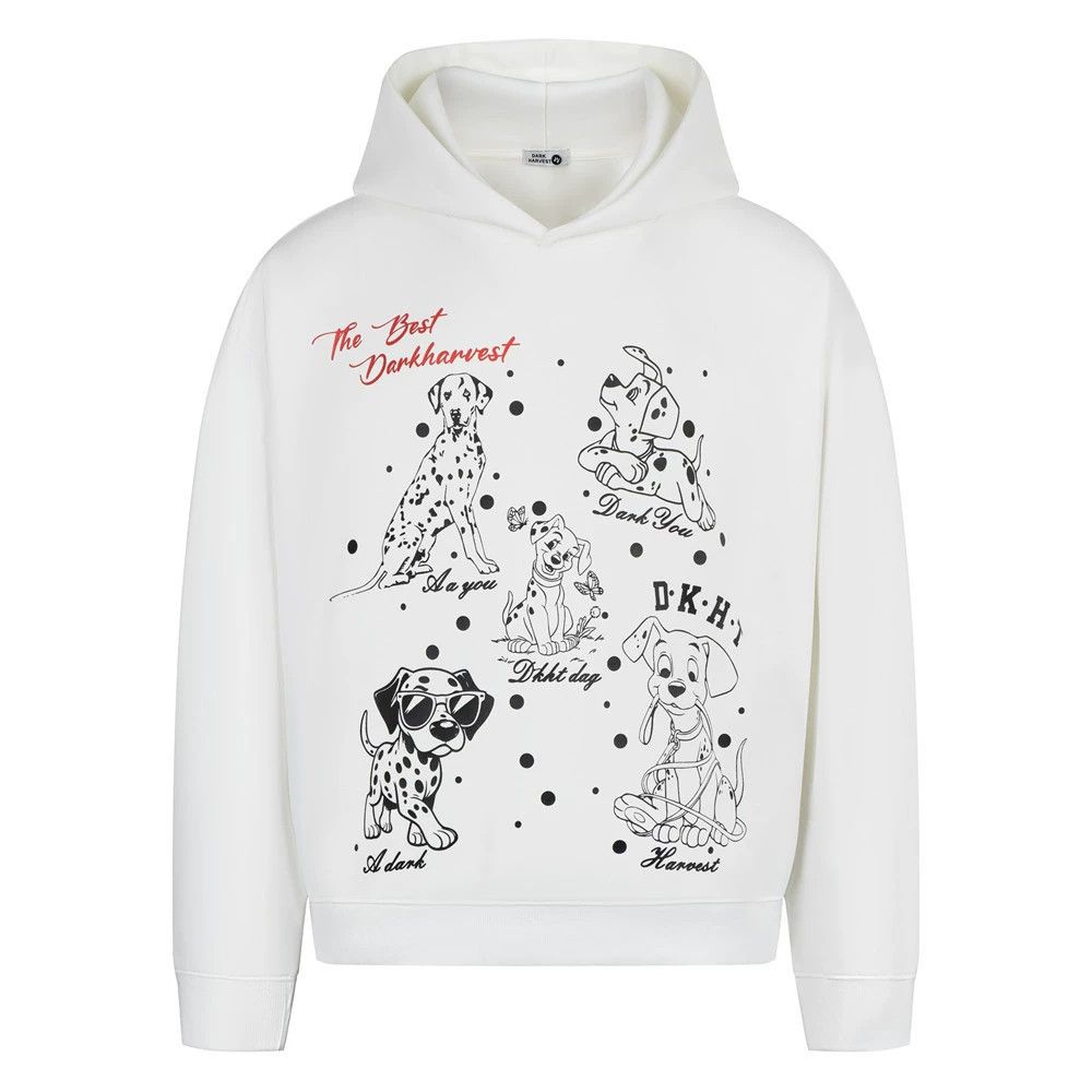 Vintage Men's trendy retro casual puppy print loose hoodie Size US L / EU 52-54 / 3 - 1 Thumbnail