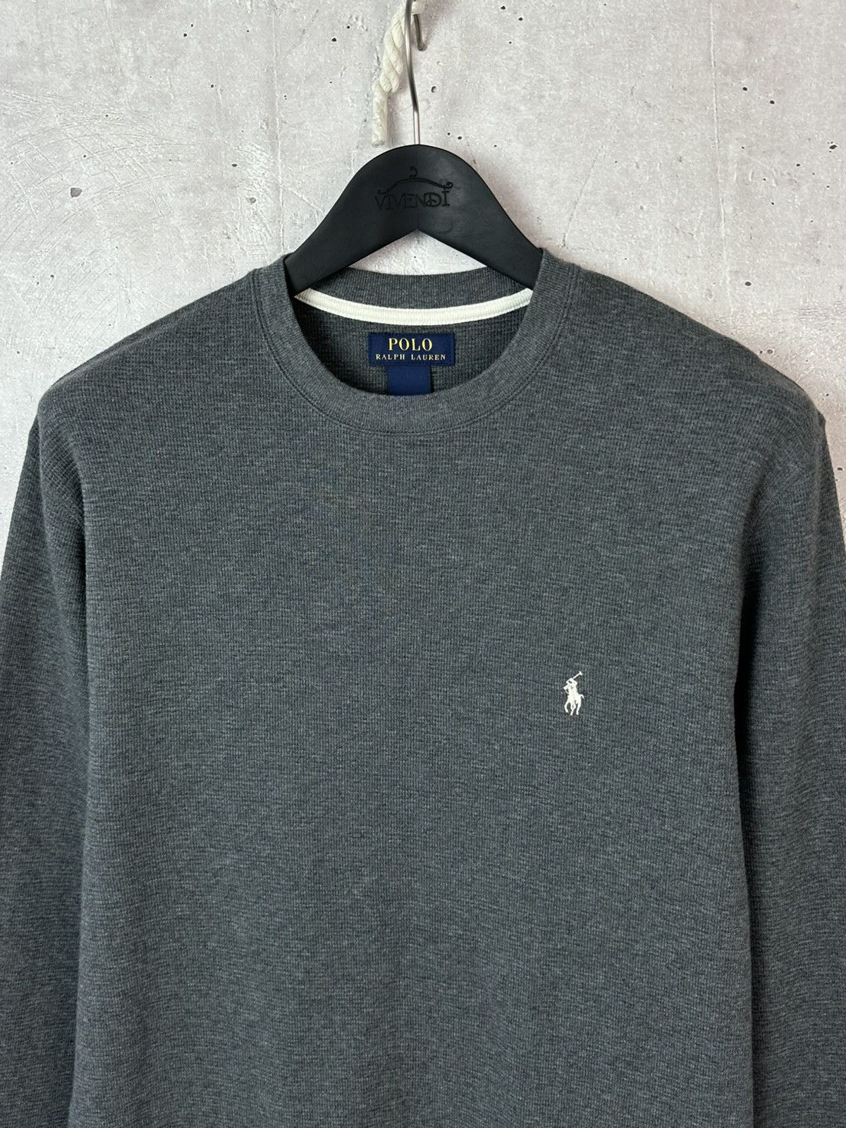Polo Ralph Lauren Ralph Laurent Grey Waffle Cotton Men’s Crew Neck Jumper Size US L / EU 52-54 / 3 - 2 Thumbnail