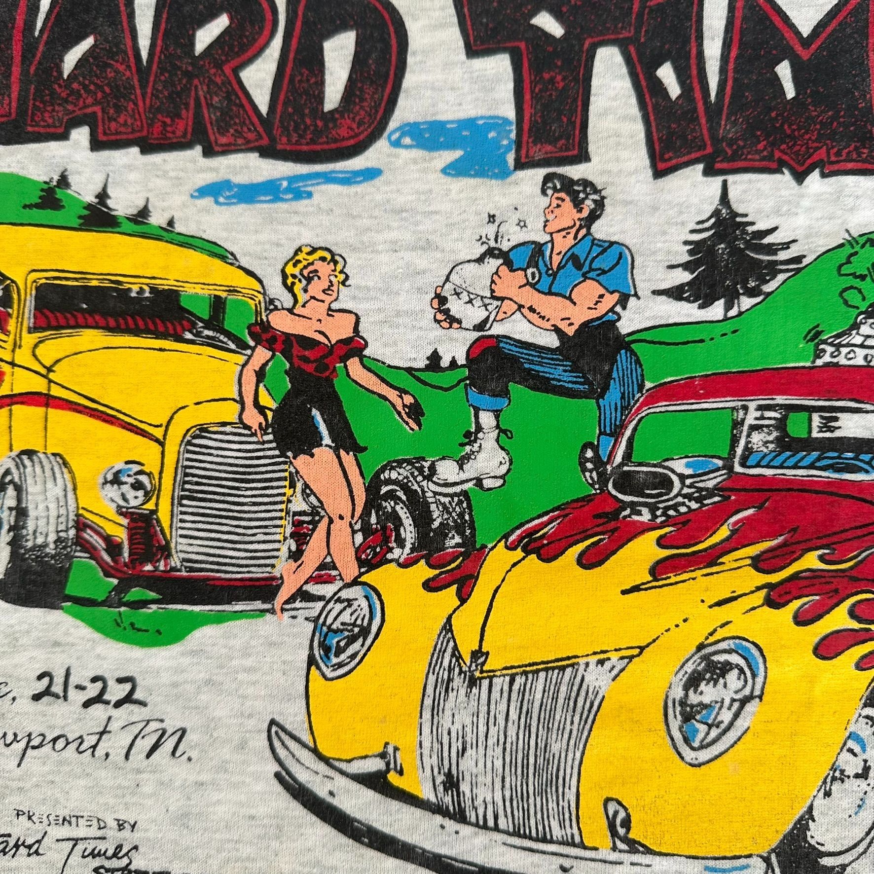 Vintage Vintage 90s Moonshine Rod Run Car Show T-Shirt Single Stitch Size US L / EU 52-54 / 3 - 3 Thumbnail