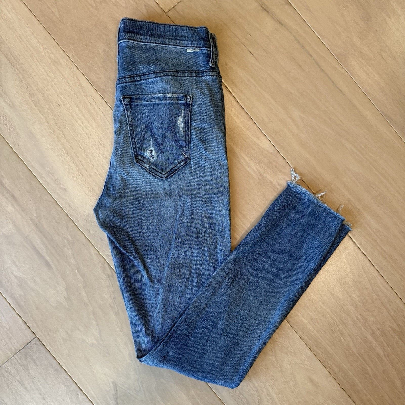MOTHER Mother The Stunner Jeans Women's 26 Blue Ankle Fray Glam Size 26" / US 2 / IT 38 - 2 Thumbnail