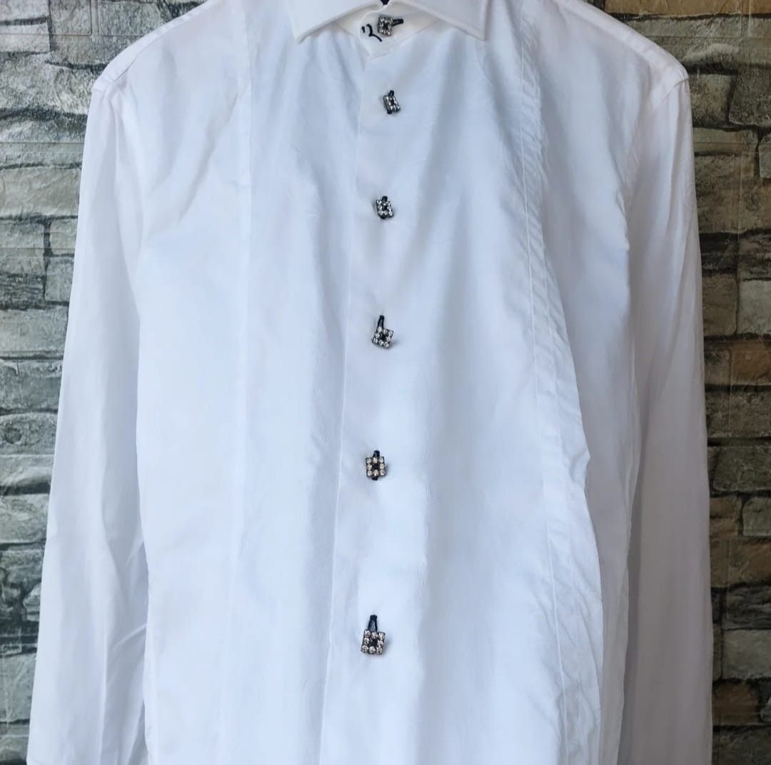 Billionaire Couture Billionaire Plain White Long Sleeve Button Bag Size US S / EU 44-46 / 1 - 3 Thumbnail