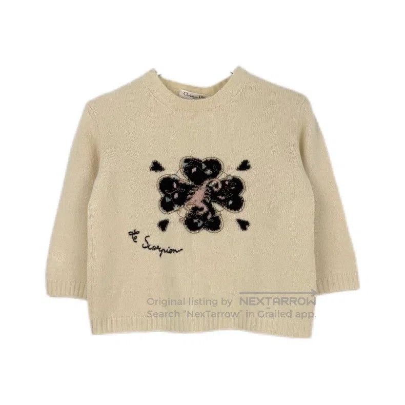 Dior Milky white clover cashmere sweater
