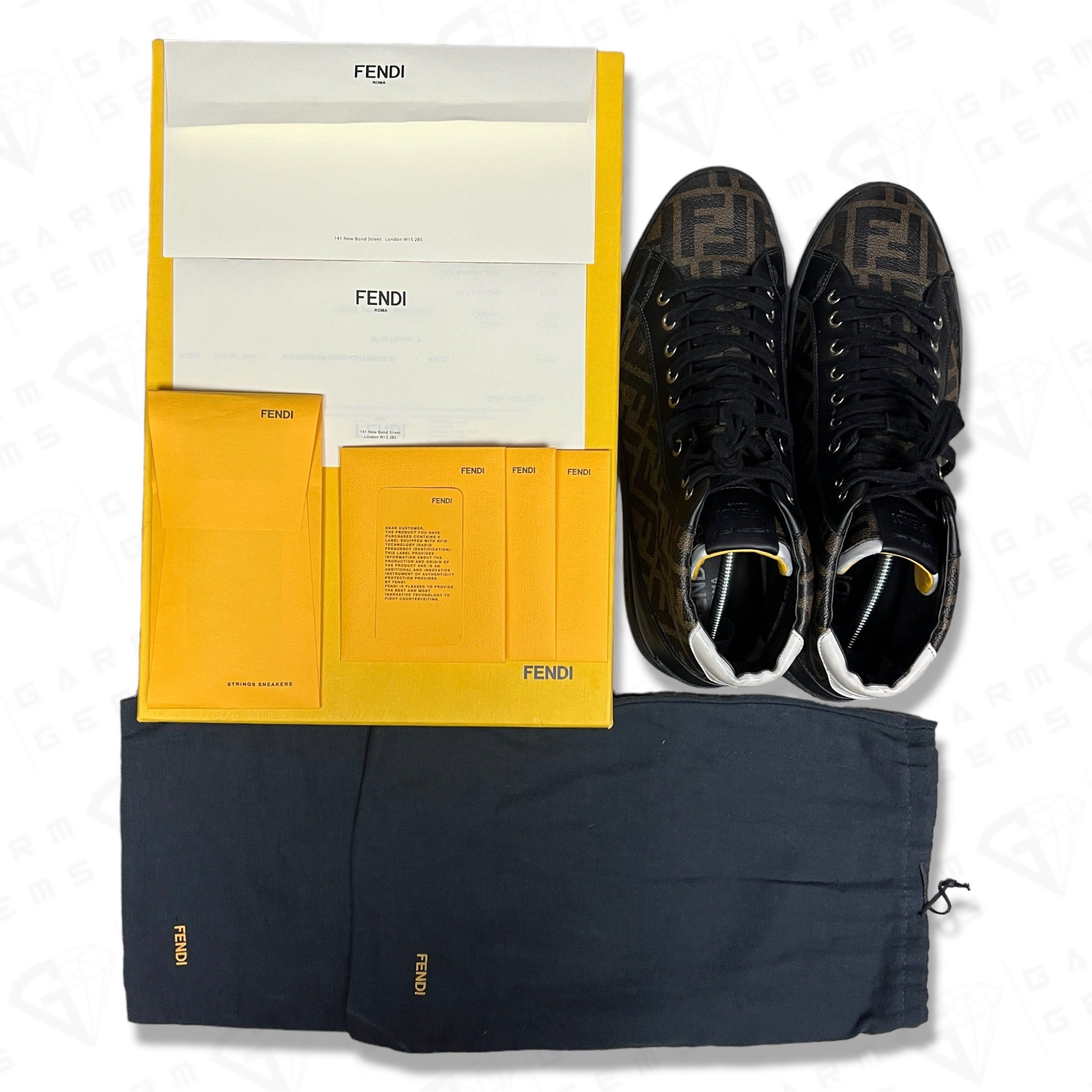 Fendi Fendi FF Monogram High Top Trainers Size US 11 / EU 44 - 11 Thumbnail