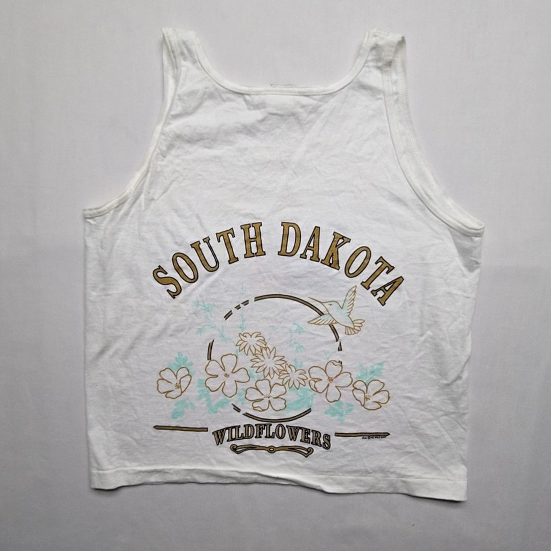 Signal Sport Vintage Mono Lake South Dakota Tank Top Test Print White L Size L / US 10 / IT 46 - 6 Thumbnail