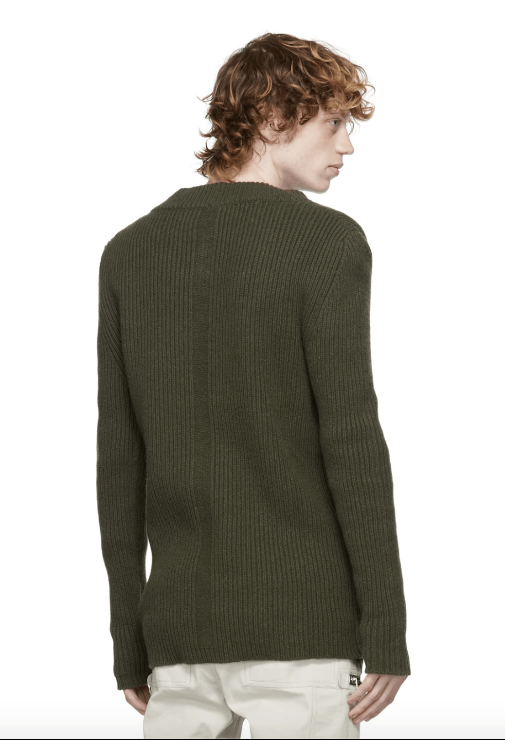 Rick Owens GREEN CASHMERE CREWNECK SWEATER Size US M / EU 48-50 / 2 - 2 Thumbnail