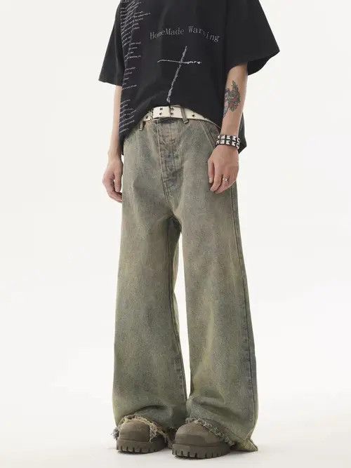VIBE Vintage street hip-hop washed and faded micro flare jeans Size US 33 - 5 Thumbnail