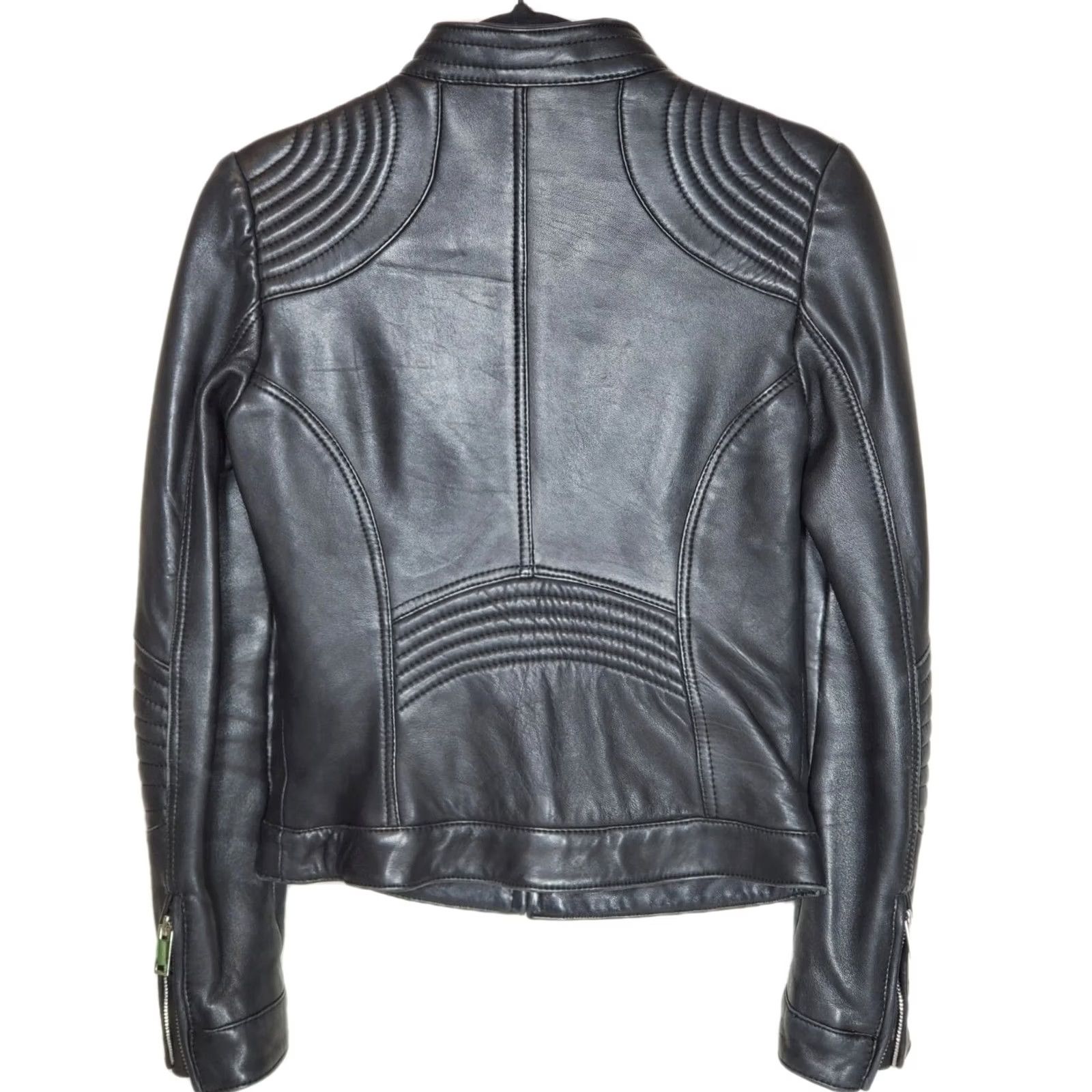 Vintage Black River Genuine Leather Cafe Motorcycle Moto Style Jacket Black Women's S Jacket Size S / US 4 / IT 40 - 6 Thumbnail
