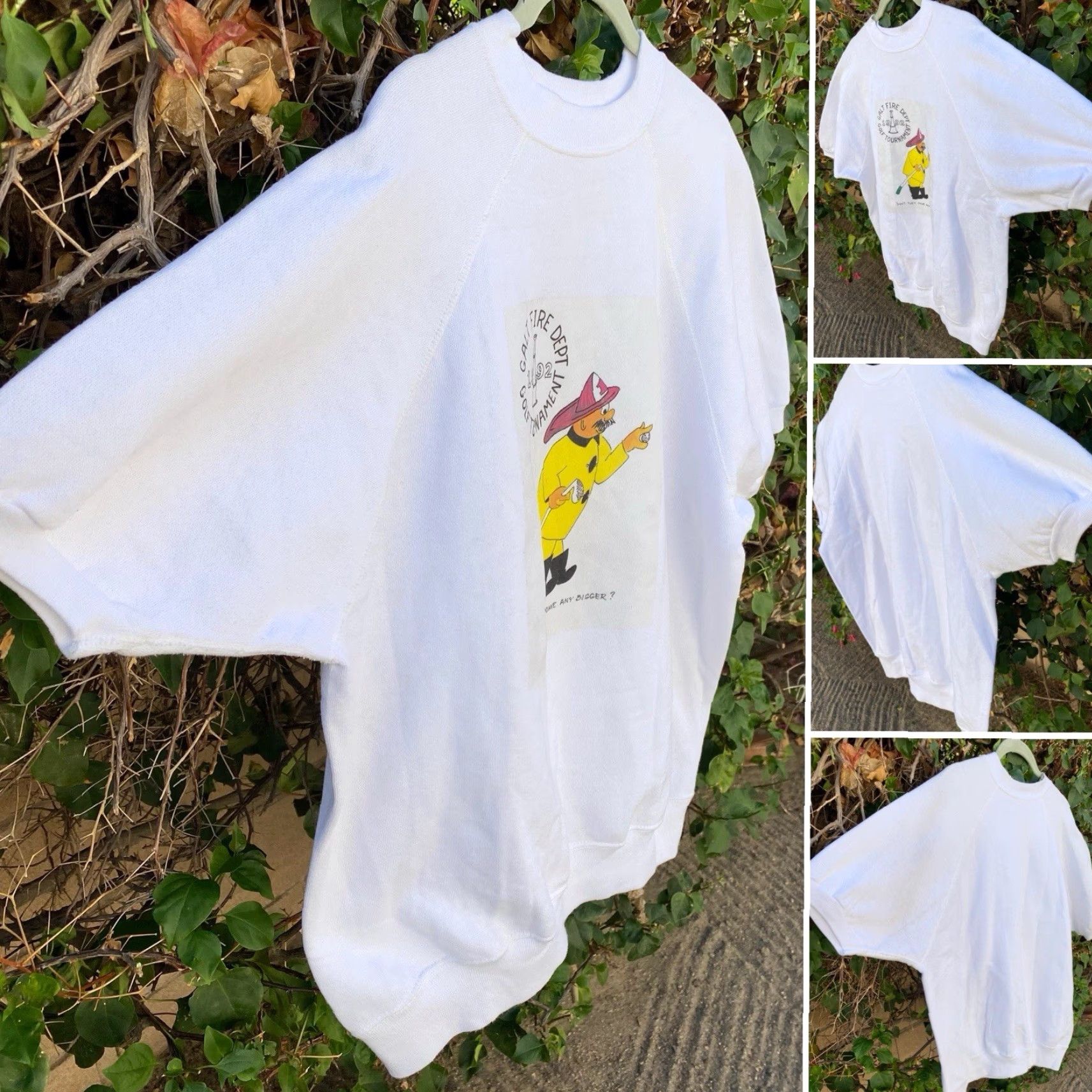 Tultex Vtg Galt Fire Dept Golf Tournament 1992 Raglan Sweatshirt Short Sleeve Tultex White L Mens Size US L / EU 52-54 / 3 - 2 Thumbnail