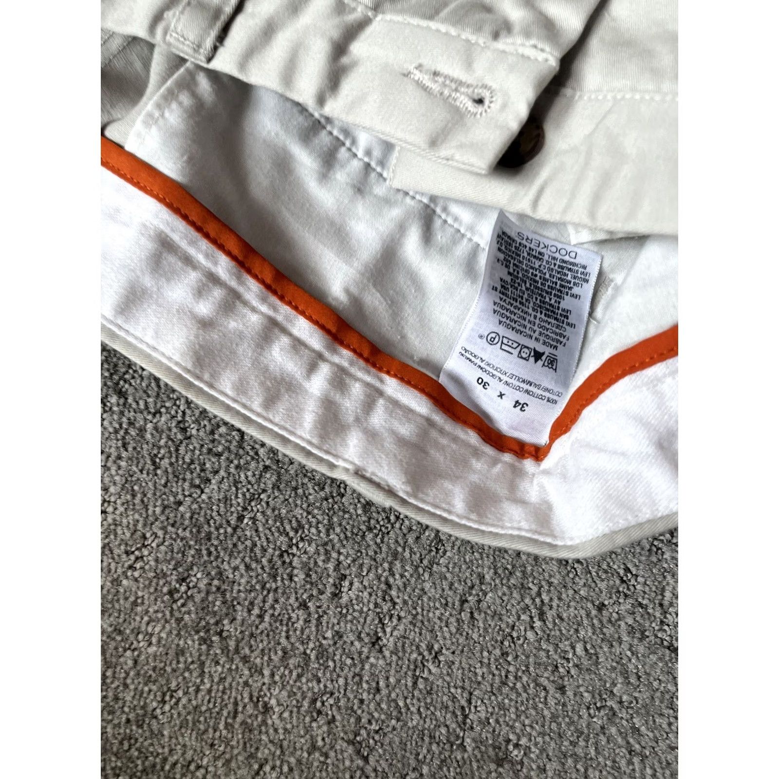 Dockers DOCKERS Mens Pants Classic Fit D3 Flat Front Beige Size 34x30 Pocket Size US 34 / EU 50 - 6 Thumbnail