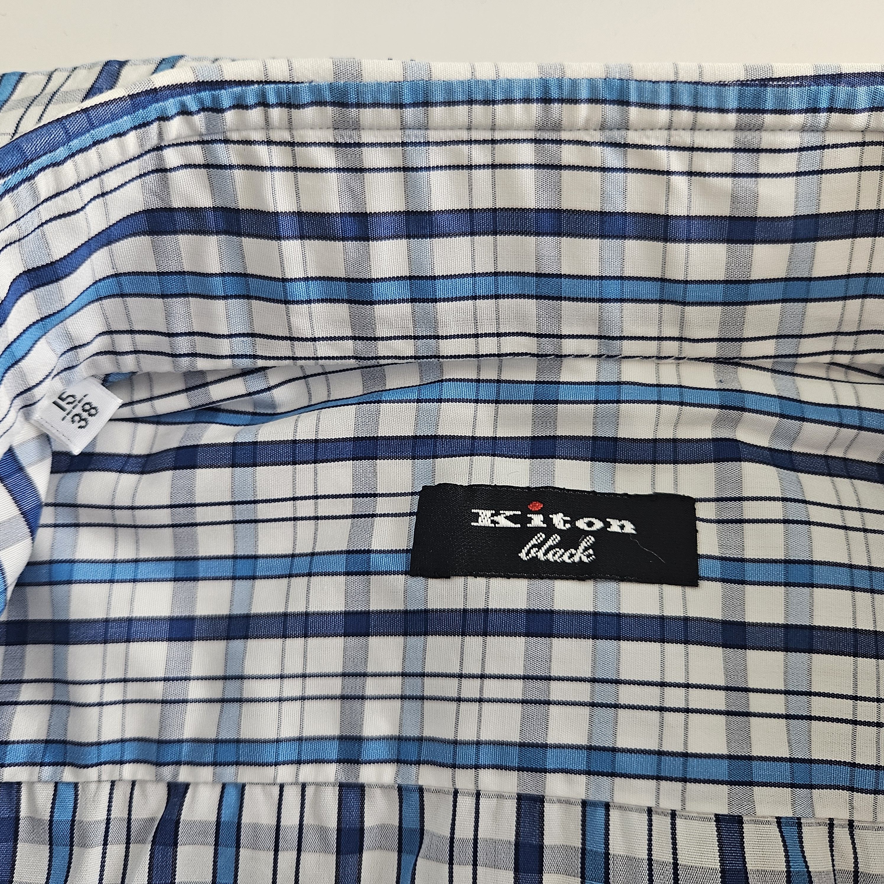 Kiton Kiton Black Dress Shirt – Blue Multi-Check, Size IT 38 / 15 Size US M / EU 48-50 / 2 - 5 Thumbnail