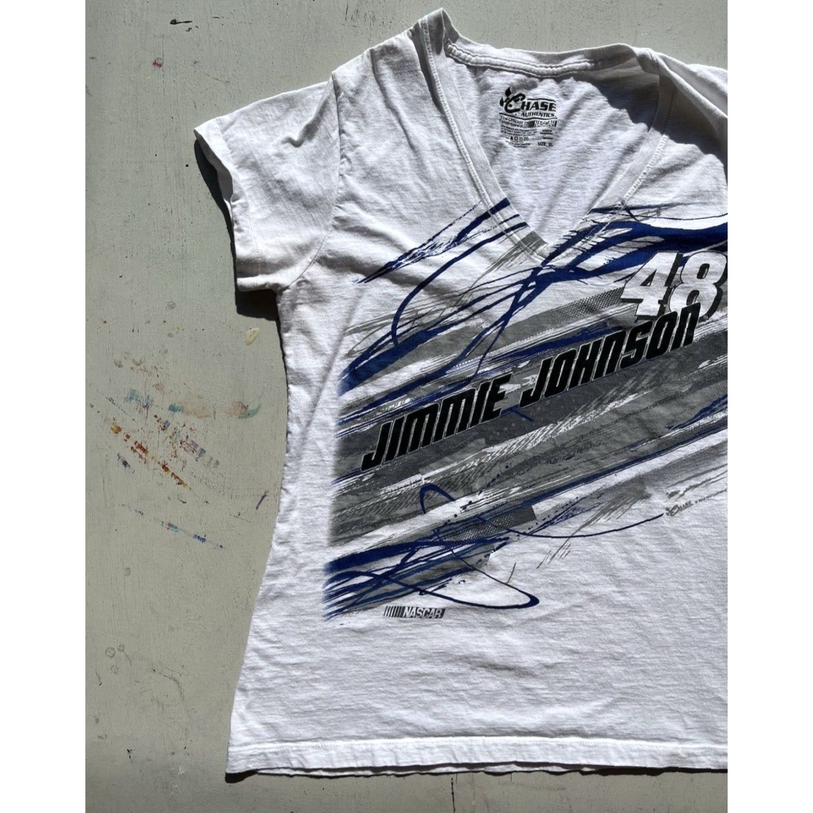 Chase Authentics Chase Authentics T-Shirt Women's White Jimmie Johnson XL V-Neck NASCAR Racing 48 Size XL / US 12-14 / IT 48-50 - 4 Thumbnail