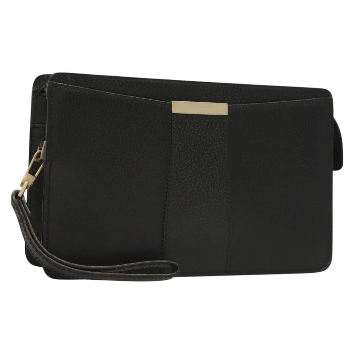 Salvatore Ferragamo Salvatore Ferragamo Logo Zip Pouch Leather Size ONE SIZE - 1 Thumbnail