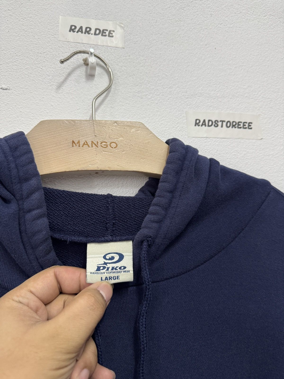 Vintage Vintage Piko Hawaii Hoodie Navy Blue Size US L / EU 52-54 / 3 - 5 Thumbnail