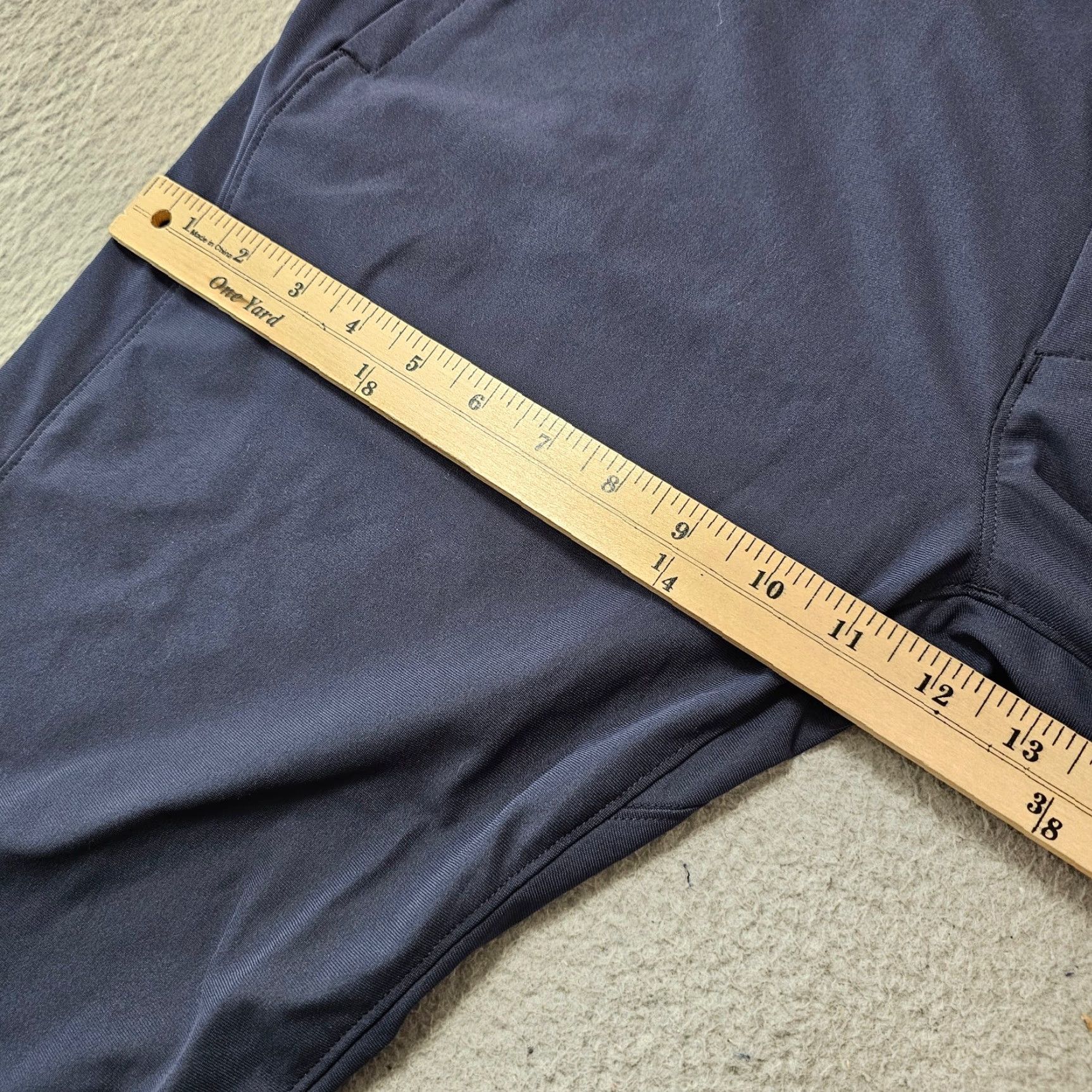 Reigning Champ Reigning Champ Coach's Navy Chino Pants Mens 34x30 Slim Tapered Casual Travel Workwear Utility Zip Pocket Button Front Logo Size US 34 / EU 50 - 5 Thumbnail