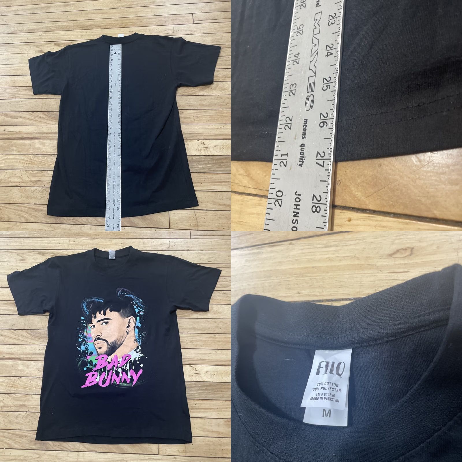 Pinko Bad Bunny T-Shirt Men M Black Pink Graphic Tee Short Sleeve Crew Hip Hop Size US M / EU 48-50 / 2 - 8 Thumbnail