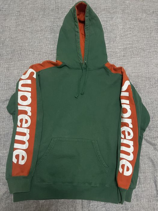 Supreme Supreme ss18 side line hooded sweatershirt green | Grailed