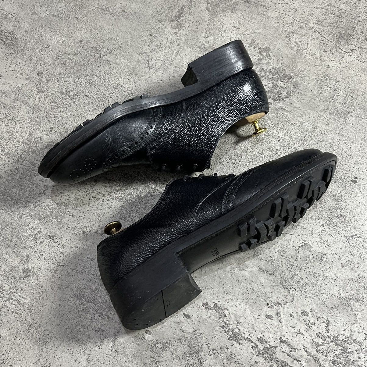 Prada PRADA Wingtip Brogue Oxford Leather Derby Shoes - Black Size US 9.5 / EU 42-43 - 6 Thumbnail
