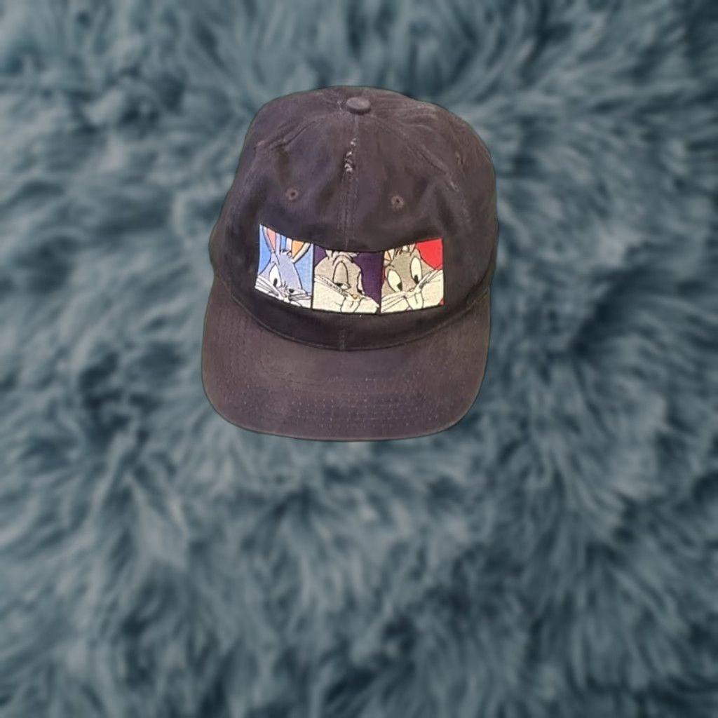 Vintage VINTAGE 90s Looney Tunes Bugs Bunny Cartoon VTG 1995 SnapBack Hat Warner Bros Size ONE SIZE - 1 Thumbnail