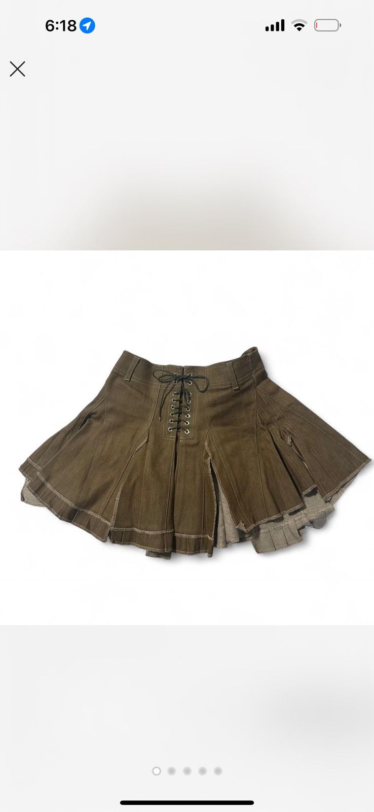 Ludovic De Saint Sernin Mirage Collection Ruffled Denim Mini Skirt Size 26" / US 2 / IT 38 - 2 Thumbnail