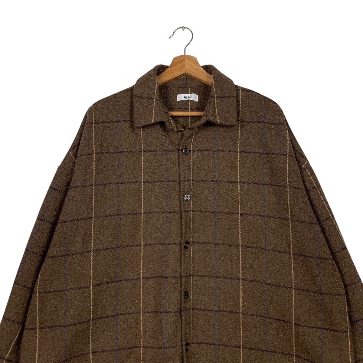 Flannel WEGO Checked Flannel Oversized Button Shirt #2300-C102 Size US L / EU 52-54 / 3 - 2 Thumbnail