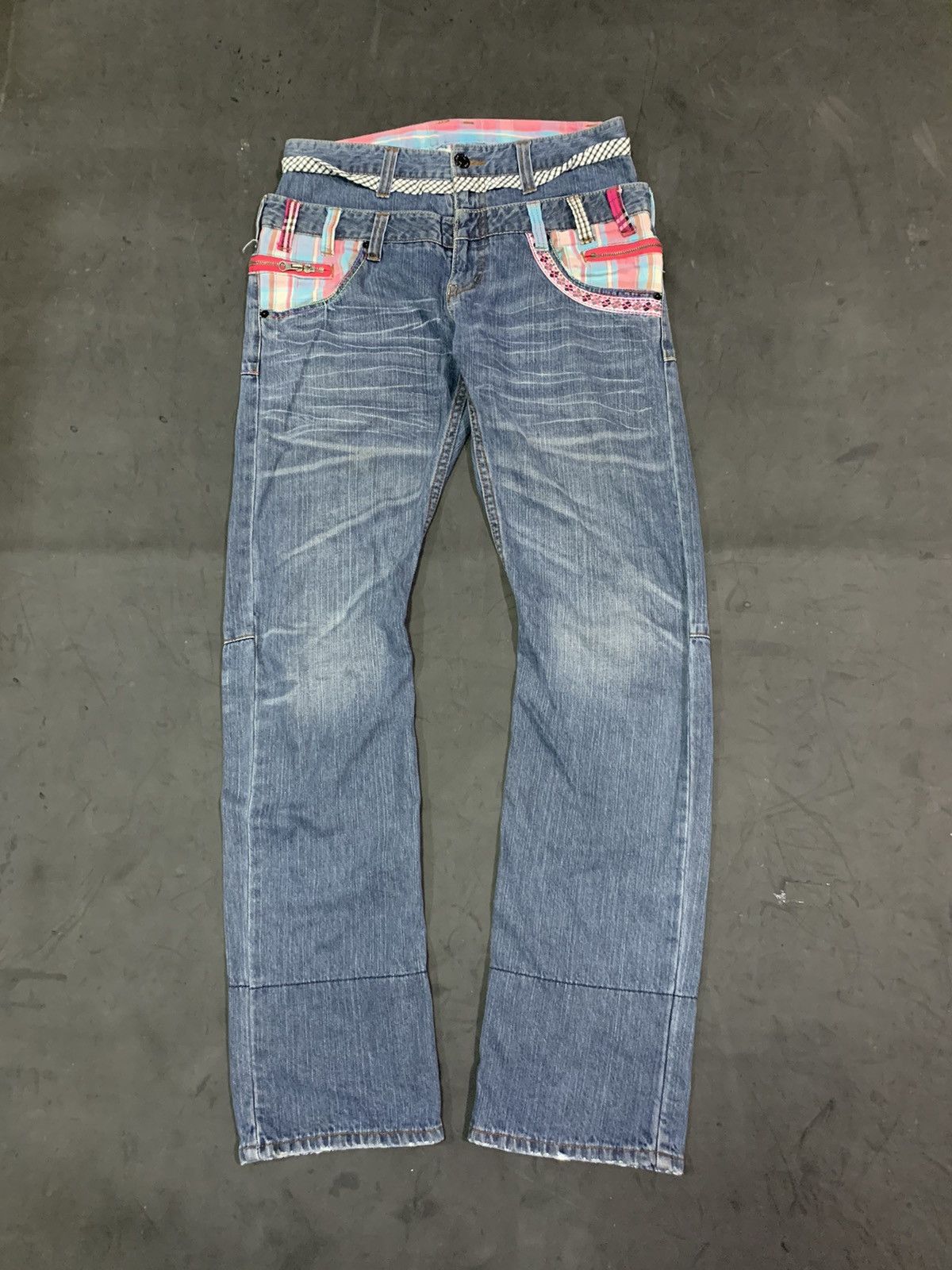 image of 20471120 x Beauty Beast Class Infication Double Waist Jeans in Blue, Men's (Size 32)