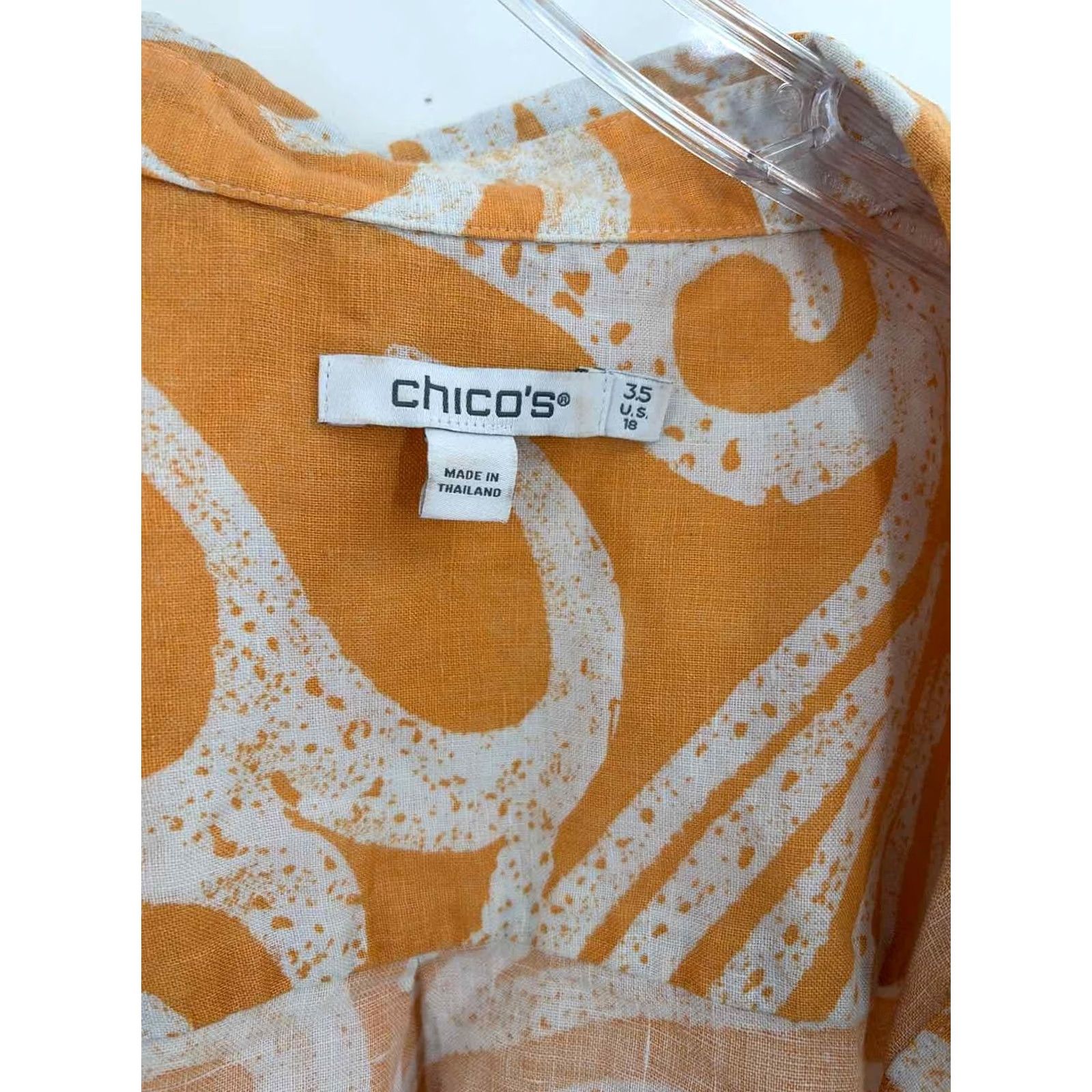 Vintage Chico's Orange Button Down Size 3.5/18 Size XS / US 0-2 / IT 36-38 - 3 Thumbnail
