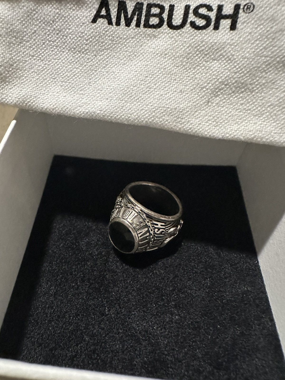 Ambush Design Ambush Silver Class Ring with Black Amulet Size ONE SIZE - 2 Thumbnail
