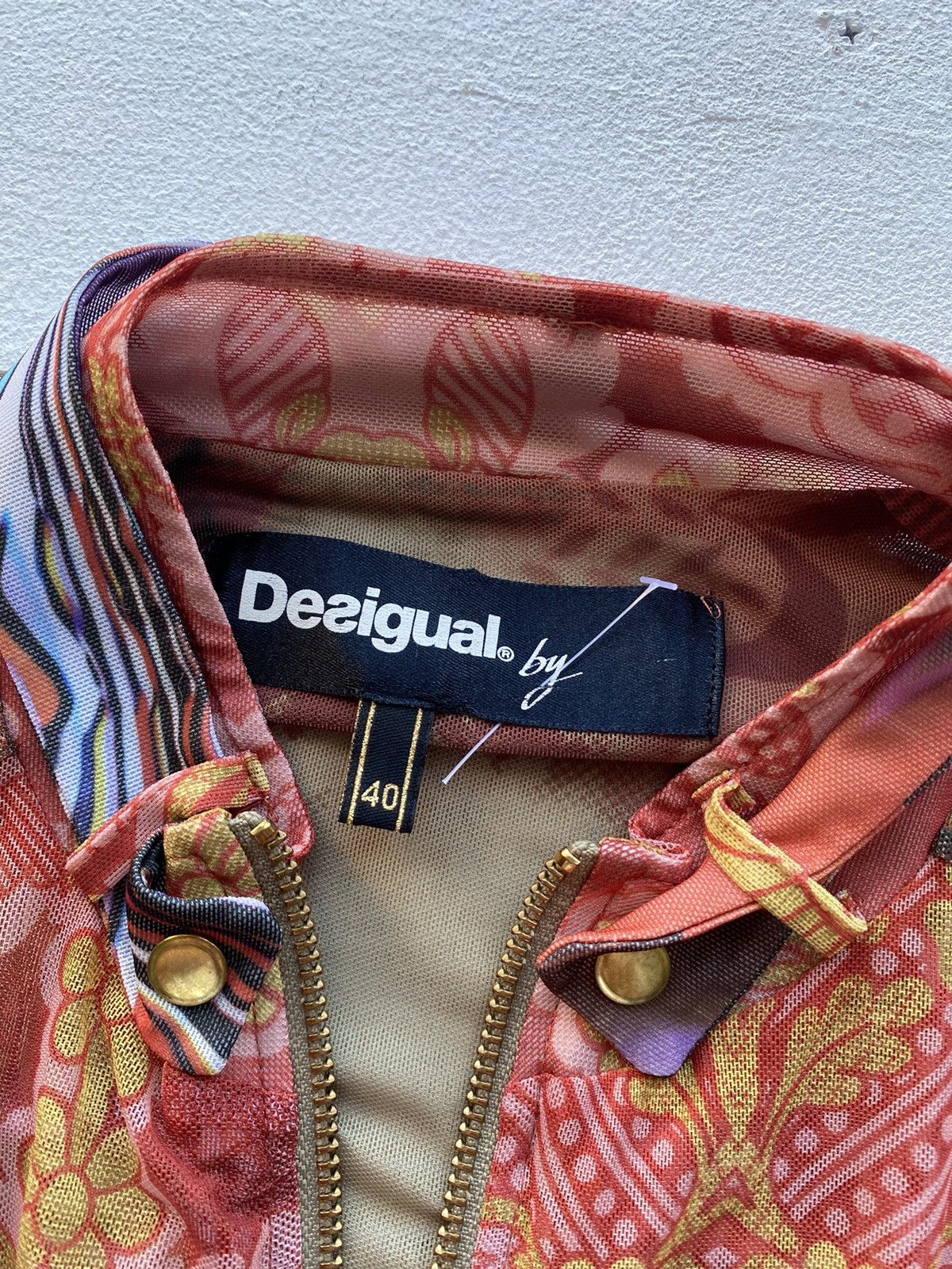 Desigual × Vintage Desigual Womens Mesh Jacket Face JPG Style Rare Old Money Size S / US 4 / IT 40 - 5 Thumbnail