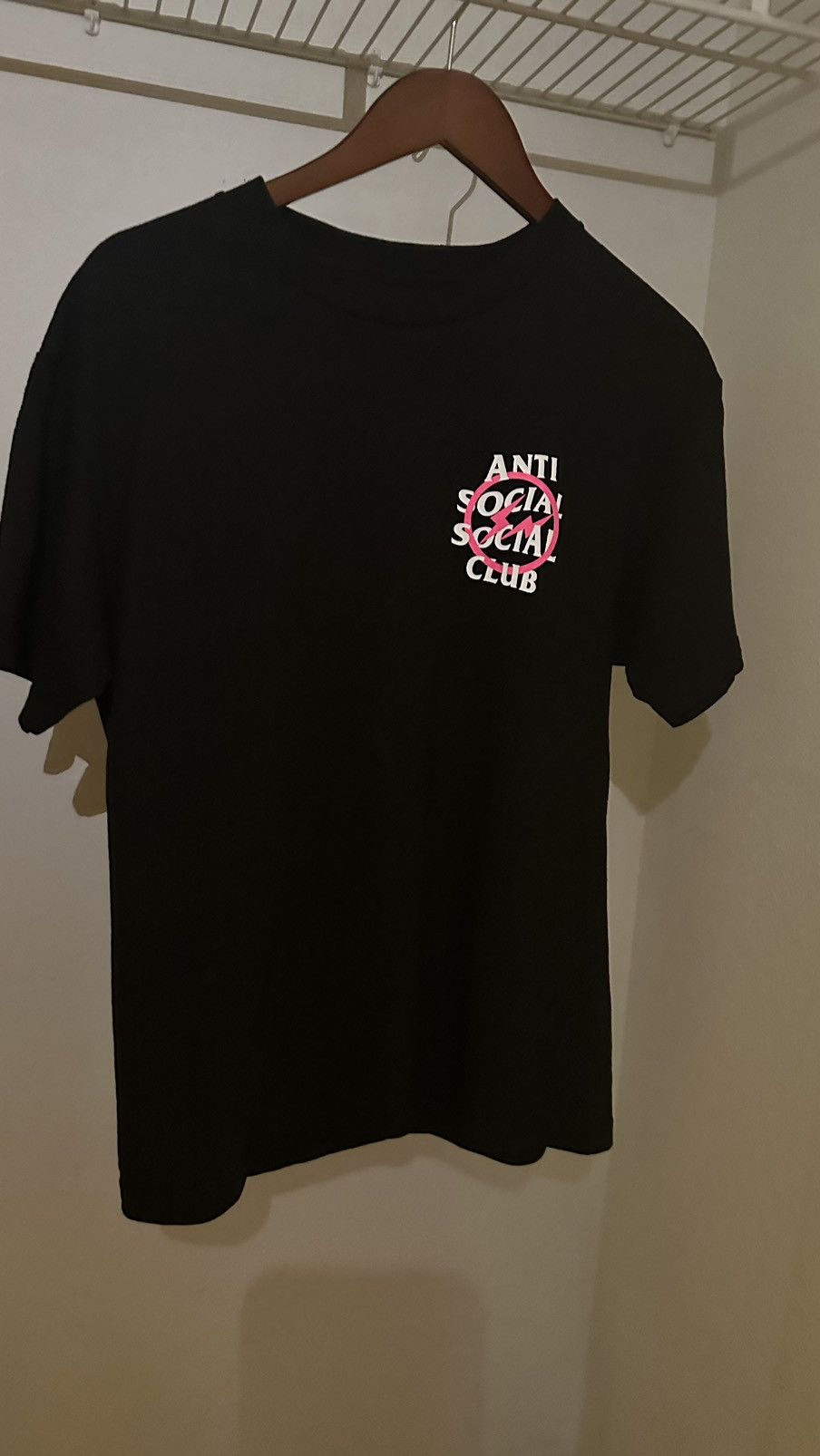 Anti Social Social Club × Fragment Design ASSCx Fragment T-Shirt Black Pink Lightning Bolt Size US M / EU 48-50 / 2 - 3 Thumbnail