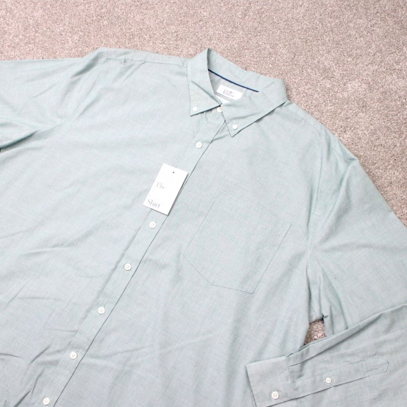 Croft & Barrow Croft & Barrow Shirt Mens 2XL Green Easy Care Wrinkle Resistant Button-Up L/S Cotton Blend Slimming Casual/Workwear 90s Theme Mens Size US XXL / EU 58 / 5 - 3 Thumbnail
