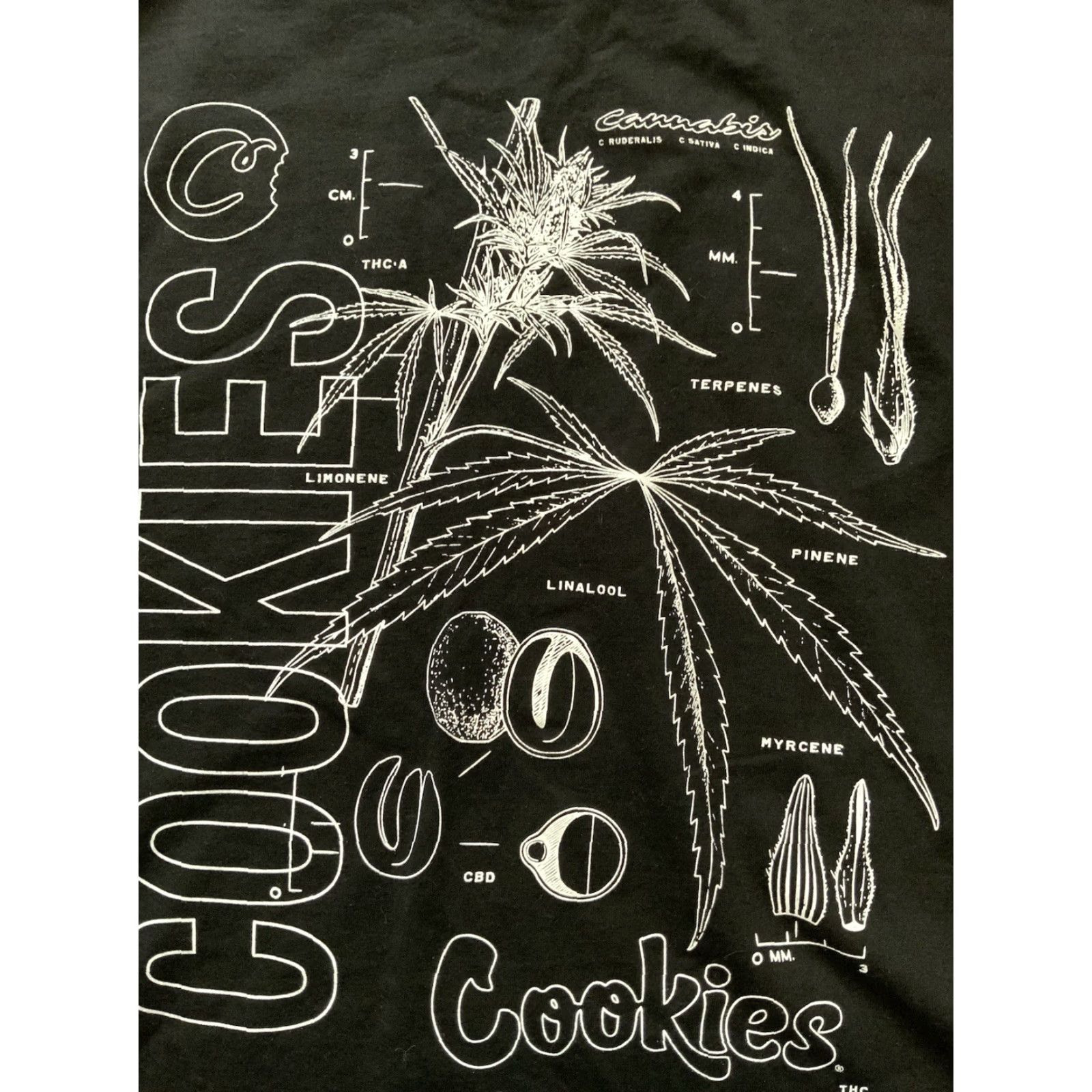 Vintage VINTAGE Cookies SF Cannabis Weed Plant THC Sativa Indica Classification T-Shirt 2XL Black Men Mens Size US XXL / EU 58 / 5 - 5 Thumbnail