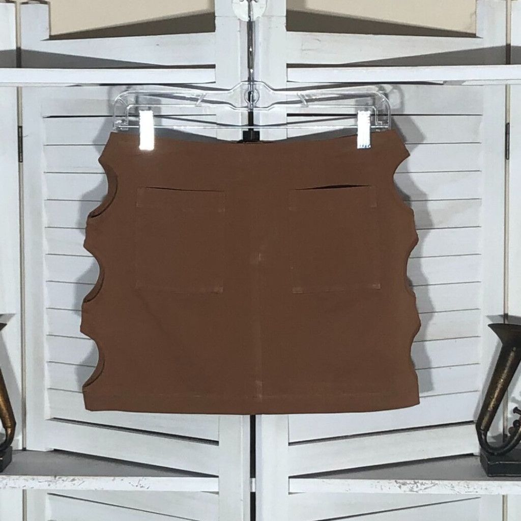 The Ragged Priest NWOT The Ragged Priest mini skirt cut out side light brown 8 Size 30" / US 8 / IT 44 - 2 Thumbnail