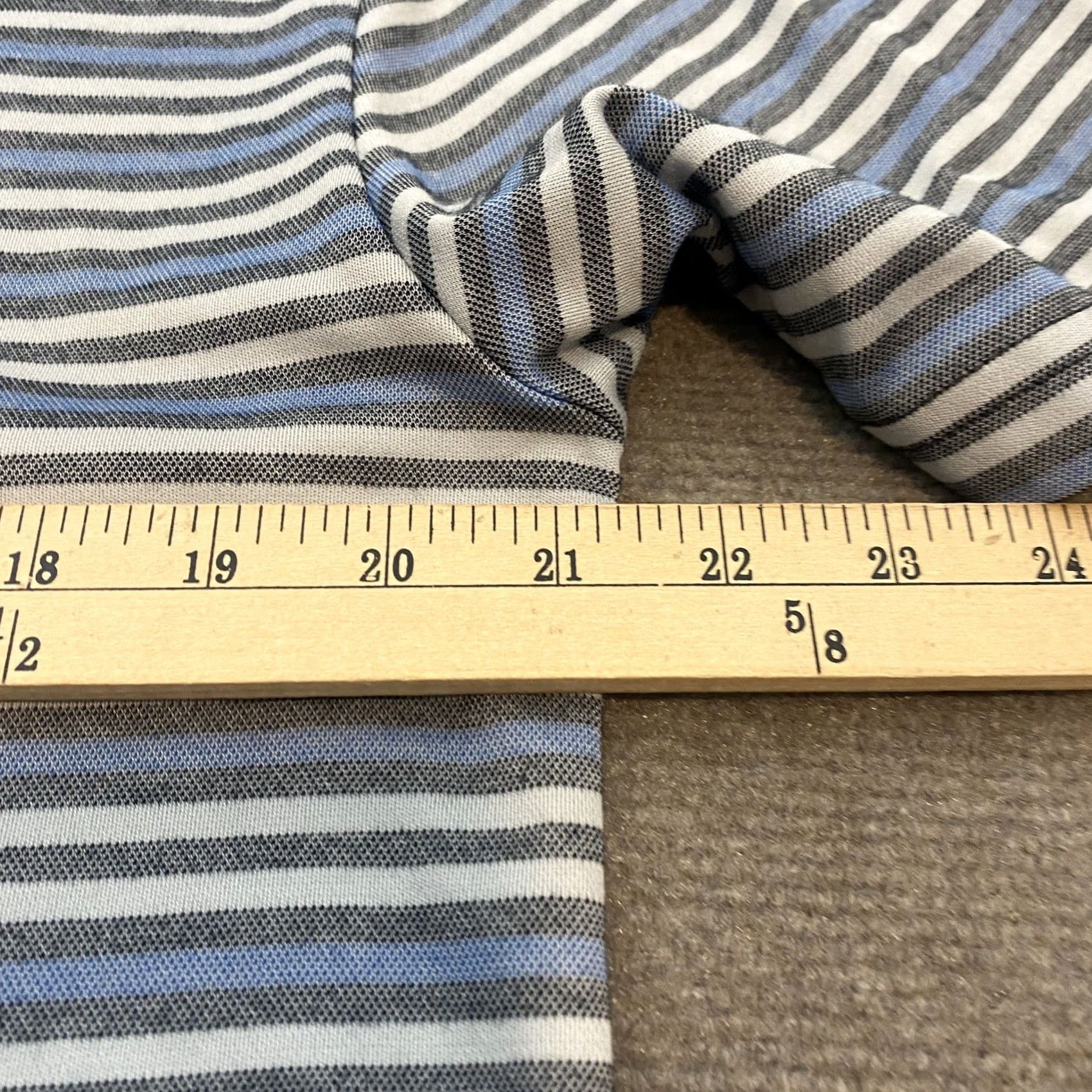 TravisMathew Travis Mathew Polo Shirt Mens Large Blue Gray Striped Logo Golf Designer Shirt Size US L / EU 52-54 / 3 - 6 Thumbnail
