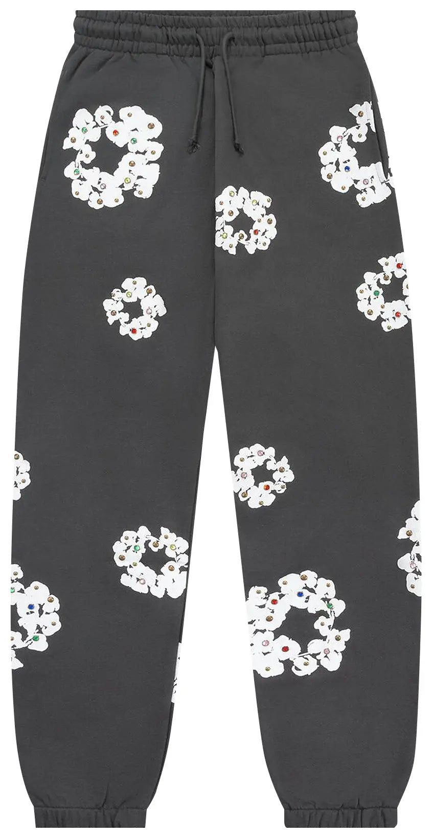 DENIM TEARS Rhinestone Cotton Wreath Sweatpants Vintage Black Size US 36 / EU 52 - 1 Thumbnail
