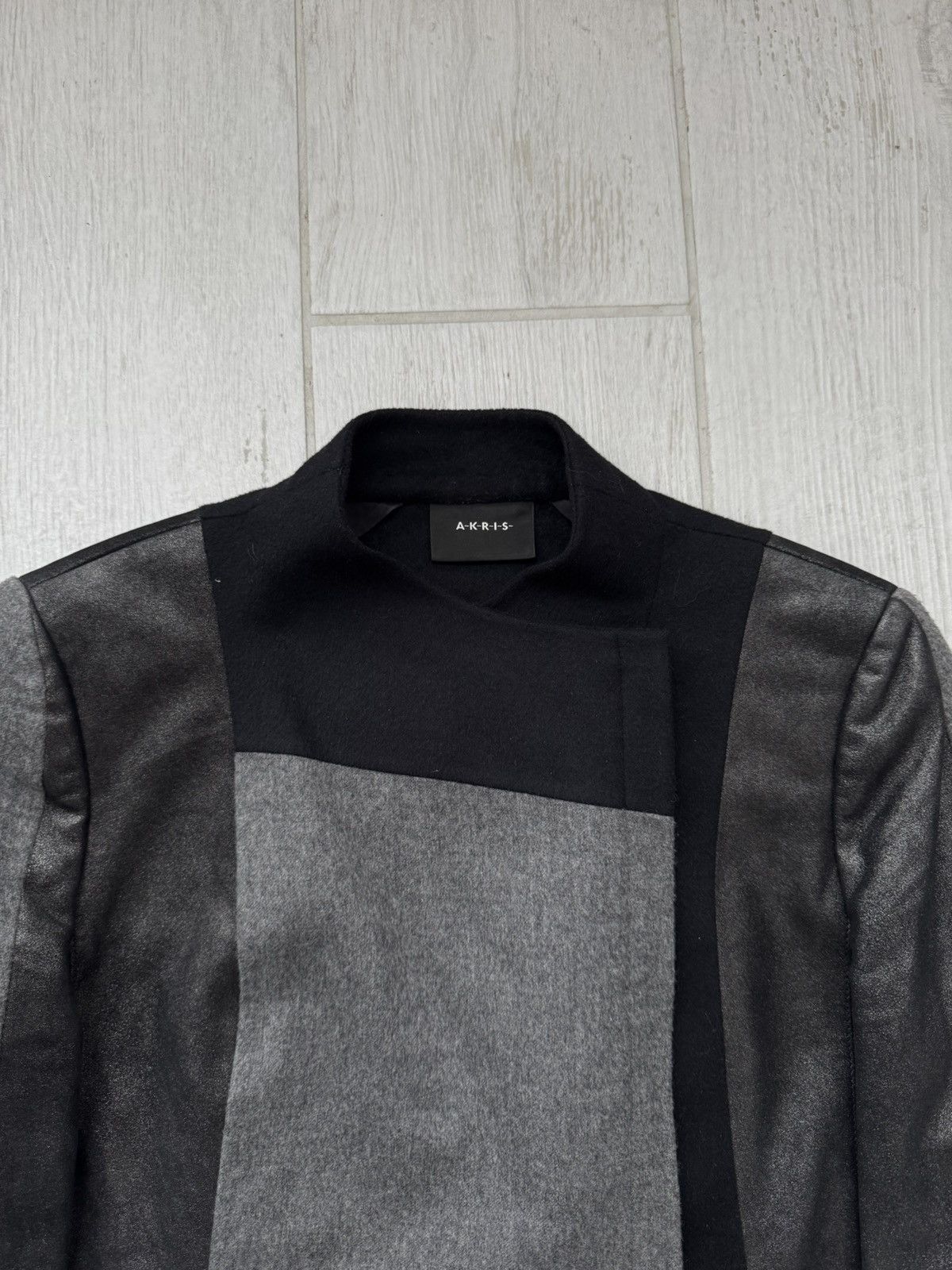 Akris Akris Asymmetric Mixed-Media Wool & Calf Leather Jacket Size M / US 6-8 / IT 42-44 - 5 Thumbnail