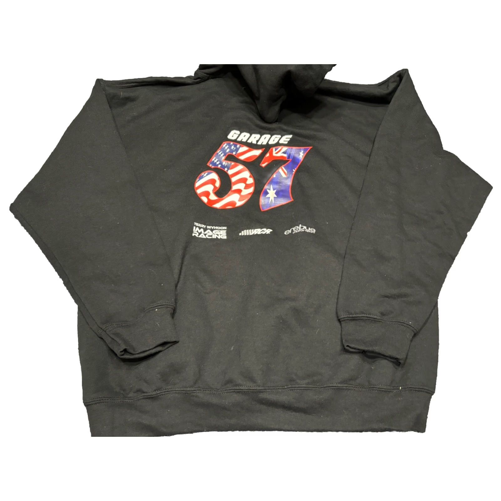 Vintage Erebus Motorsport Black Hoodie XL Men Pullover Racing J6 RCR Terry Wyhoon Size US XL / EU 56 / 4 - 2 Thumbnail
