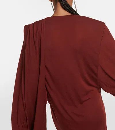 Saint Laurent Paris o1y0126 Mini Dress in Burgundy Size S / US 4 / IT 40 - 3 Thumbnail