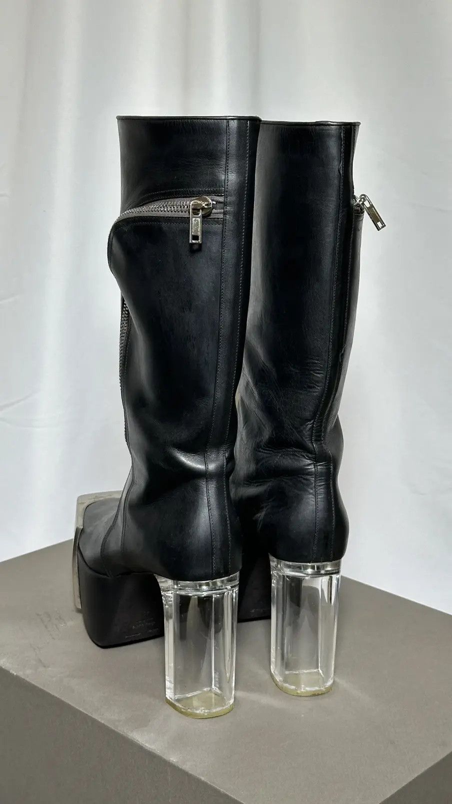 Rick Owens Rick Owens Bauhaus Platform Knee high boots kiss heel Size US 9 / EU 42 - 16 Thumbnail