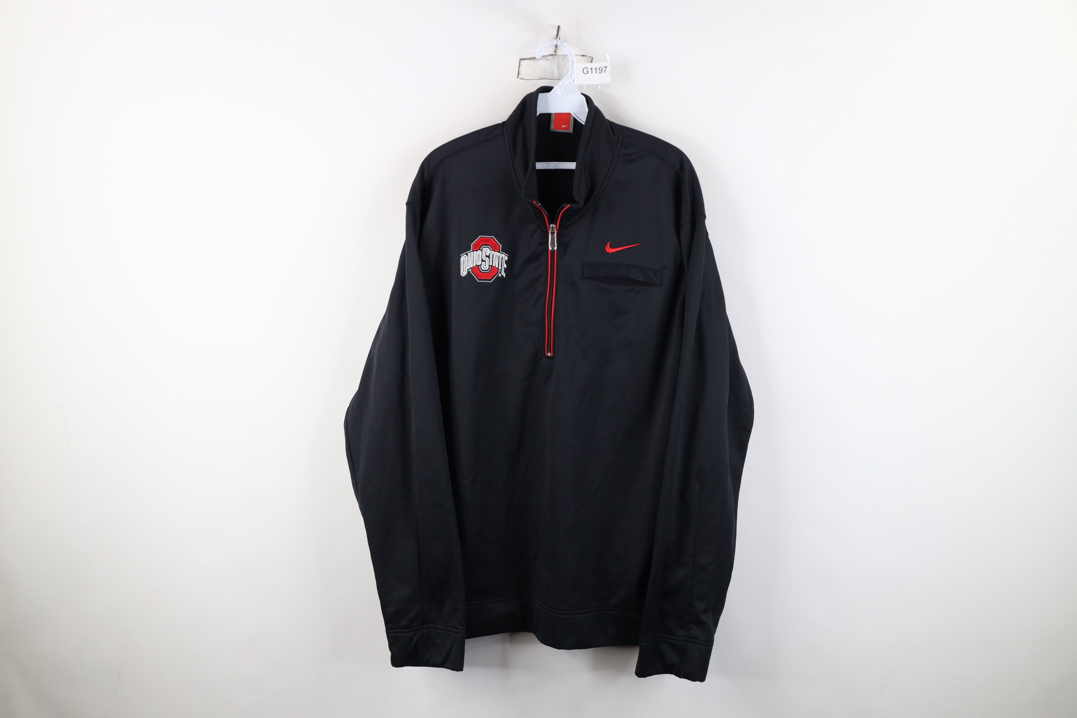 Nike Vintage Nike Swoosh Ohio State University 1/2 Zip Jacket Size US XXL / EU 58 / 5 - 1 Thumbnail