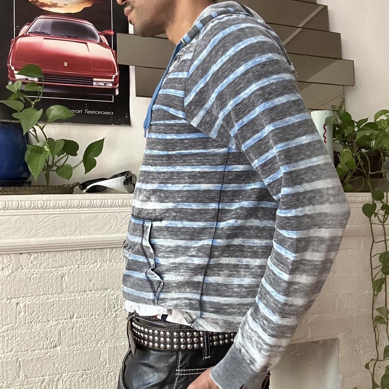 Other ASTROBOI* Blue Striped Punk Safety Pin Sweatshirt - Medium Size US M / EU 48-50 / 2 - 4 Thumbnail