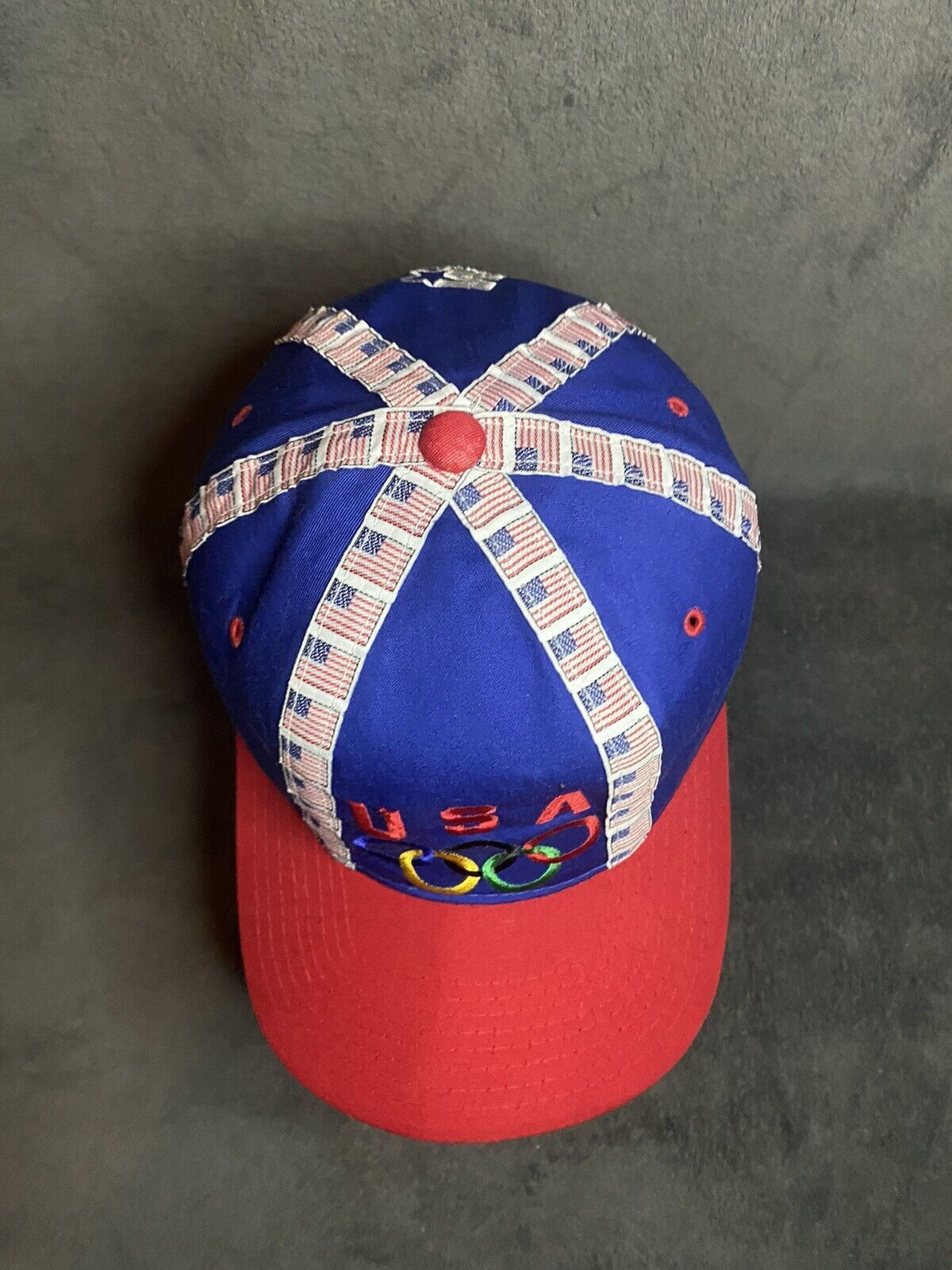 Starter Vintage 90s Starter USA Flag Olympic Rings Snapback Hat Size ONE SIZE - 2 Thumbnail