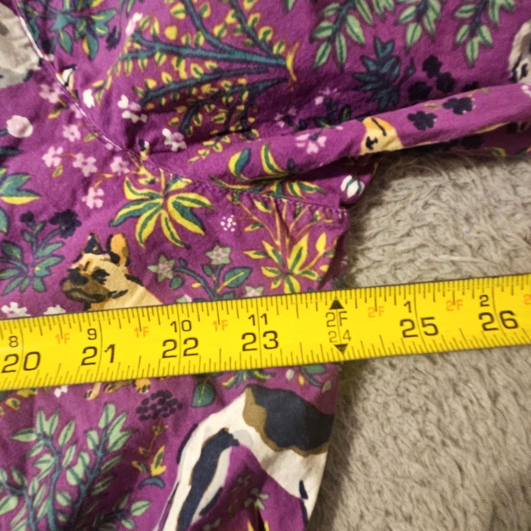 Vintage Printfresh Purple Women's Size Large Dogs Sleep Pajama Button Up Shirt Size L / US 10 / IT 46 - 6 Thumbnail