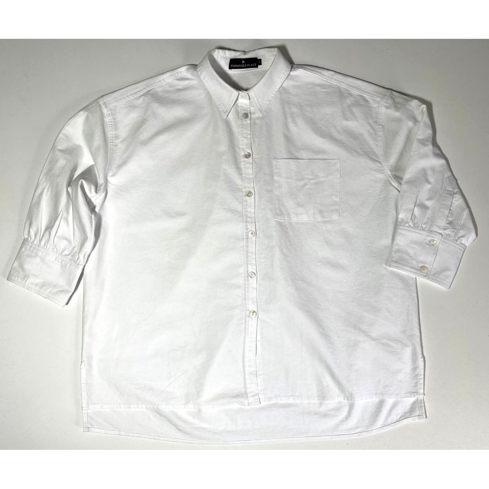 Vintage NWOT Pomander Place Women's White Oxford Adair Boyfriend Shirt M Size M / US 6-8 / IT 42-44 - 6 Thumbnail